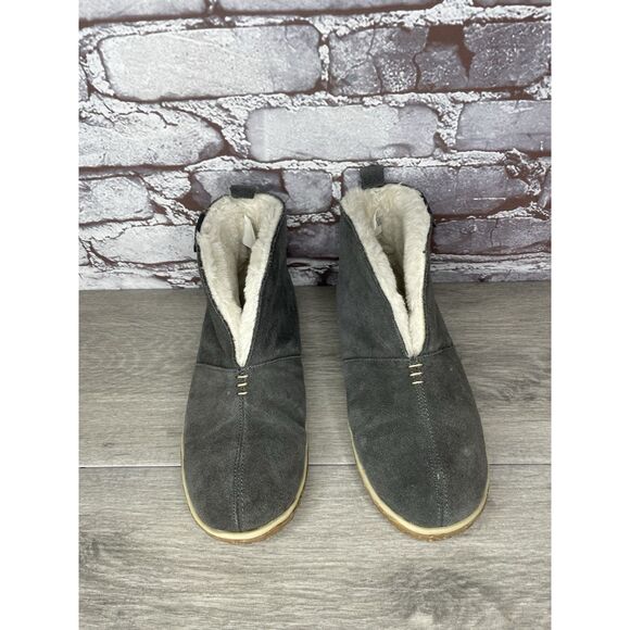 Minnetonka Tucson Gray Suede Southwestern Fur Lined Booties Women Sz 7M US/38EU - Picture 12 of 16